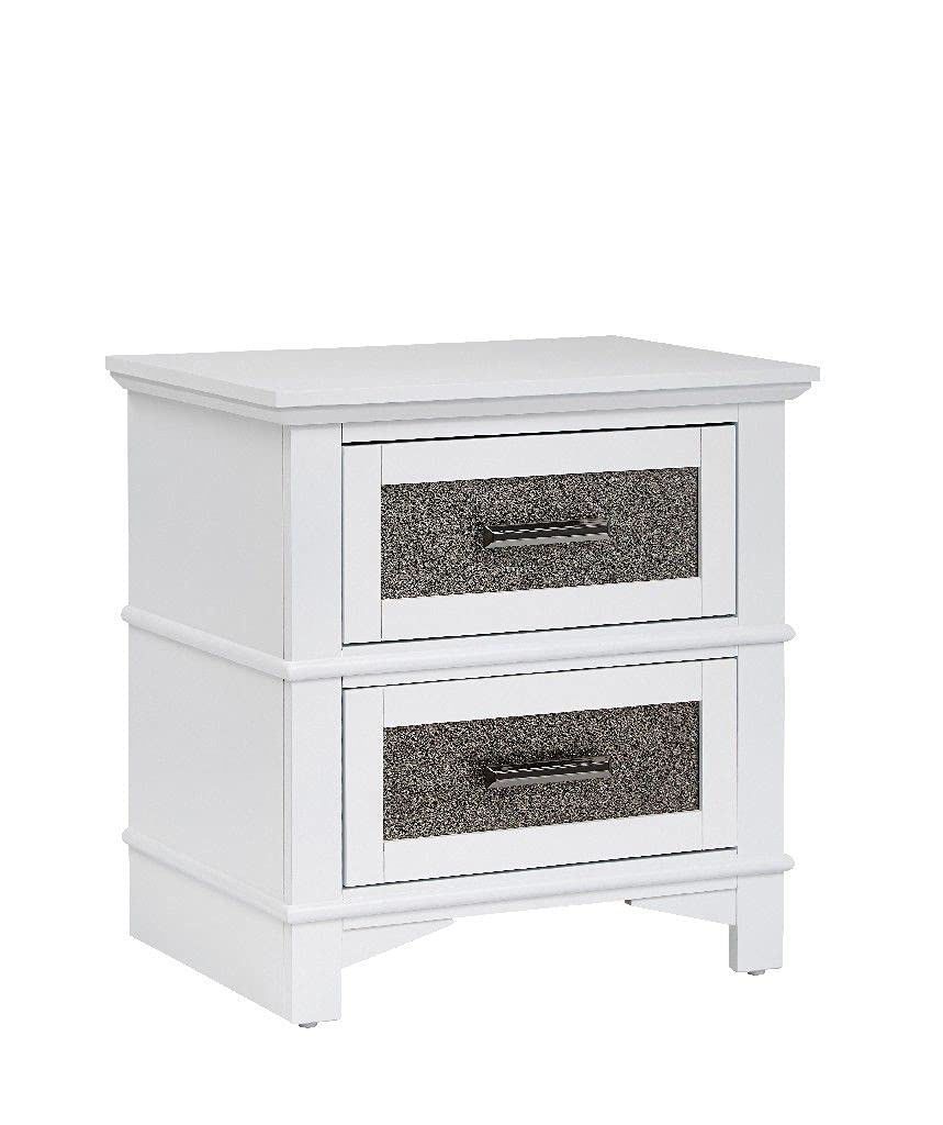 Progressive Furniture Dazzle Nightstand White/Pewter